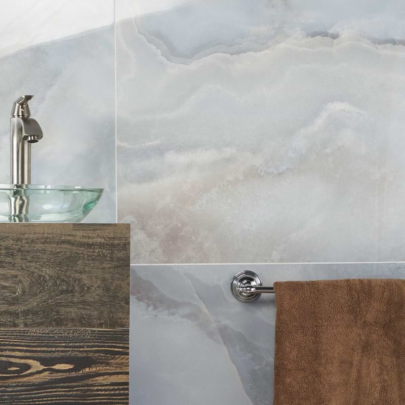 Jewel Onyx 24X48 Polished Porcelain Tile, Pearl