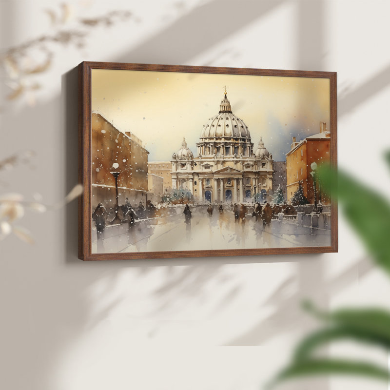 «Chirstmas Art» - CEC XXXIV - Reproduction encadrée - Restickable, Noyer, H 16 po x l 20 po