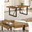 Rustic Industrial Rectangular Dining Table with Powder Coated Metal Legs (Seats 4-6)-1376770142