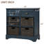Armoire de rangement rustique avec deux tiroirs et quatre paniers en rotin classique-120402009