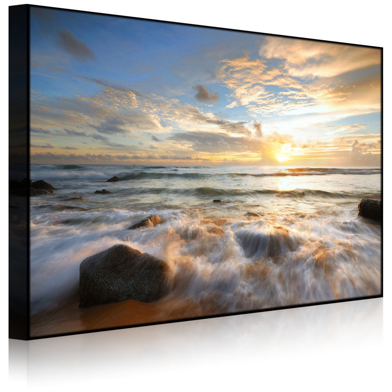 Sunset By The Sea by No - Wrapped Canvas Print, Without lighting, 60cm H x 80cm W x 4.5cm D