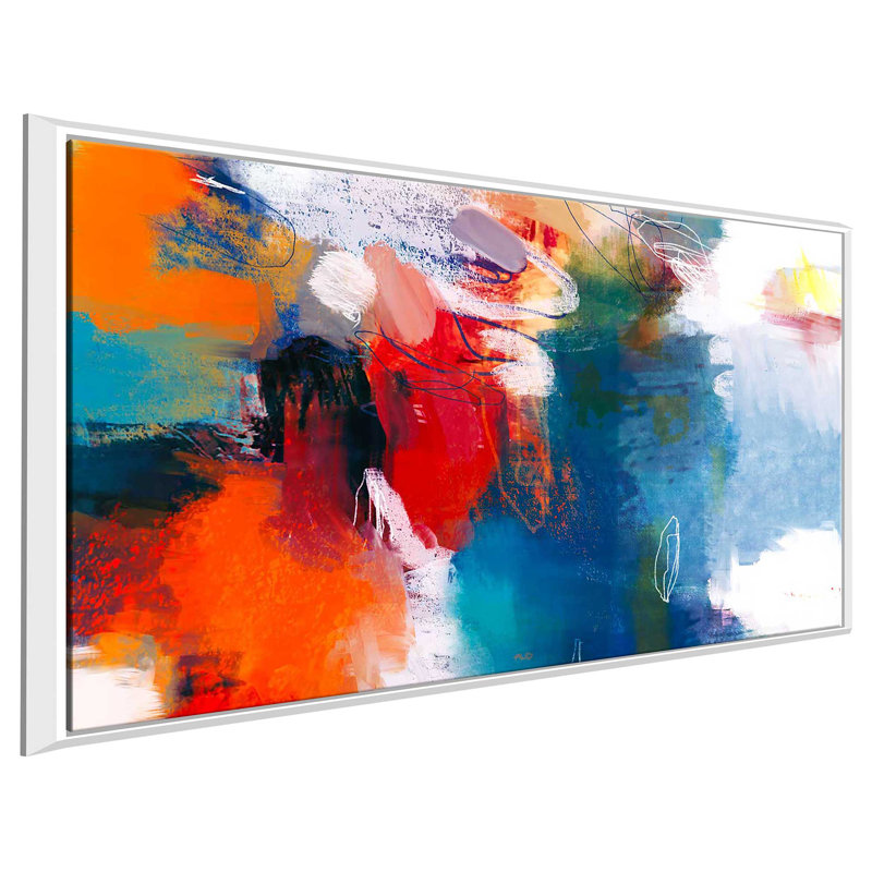 It's a Party II - Peinture à cadre flottant, Cadre flottant blanc, H 21,5 po x l 33,5 po x P 2 po