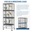 Grande cage à oiseaux de 74 po, volière robuste avec 3 compartiments divisibles, plateaux coulissants pour perruches, cages et cages, éleveur noir-130550880