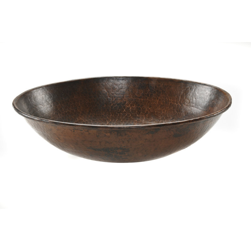 17" Oval Wired Rim Vessel Hammered Sink, Oil Rubbed Bronze