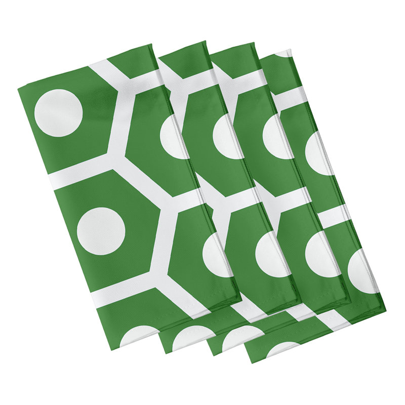 Alyrica Polyester Geometric Square Napkin, Leaf, 18" W x 18" L