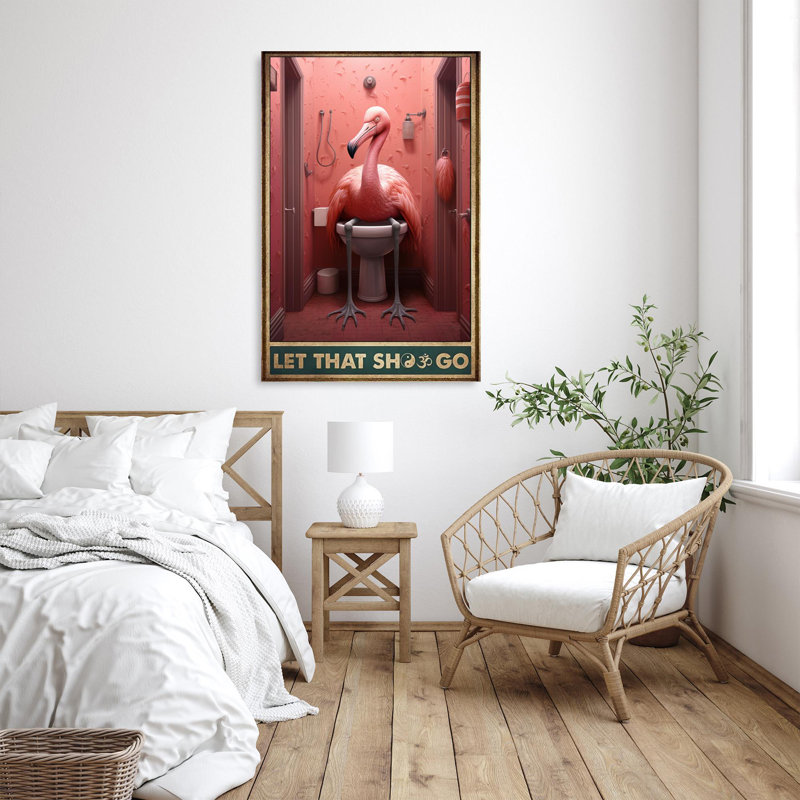 «Flamingo Let That Shoo Go», impression sur toile 1 pièce, H 36 po x l 24 po x P 1,25 po