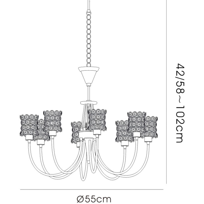 8 - Light Shaded Chandelier