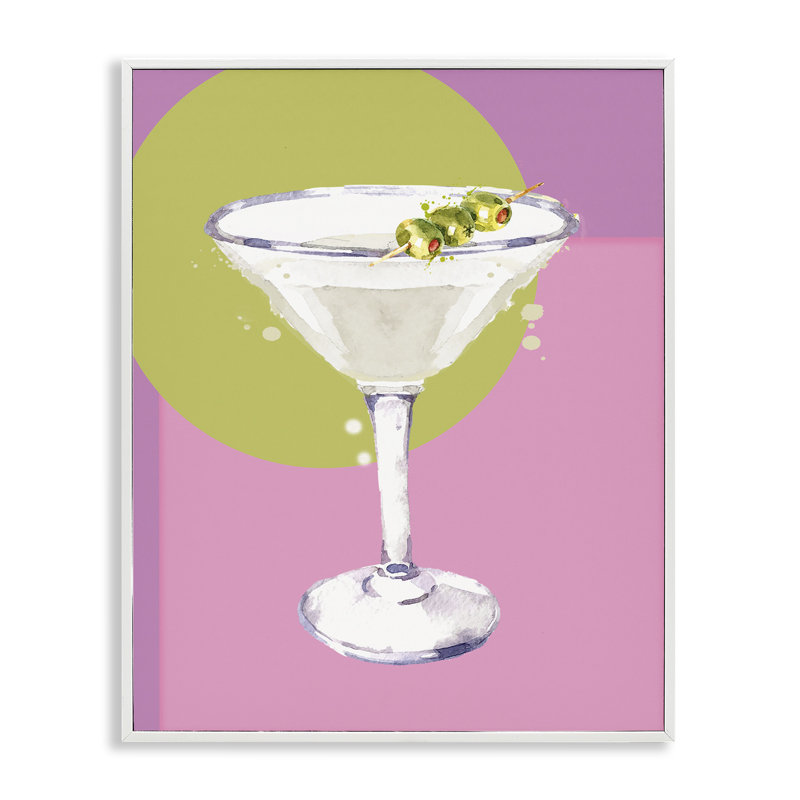 «Olive Martini», estampe numérique par Susan Jill, Estampe numérique encadrée blanc bord de mer, H 14 po x l 11 po