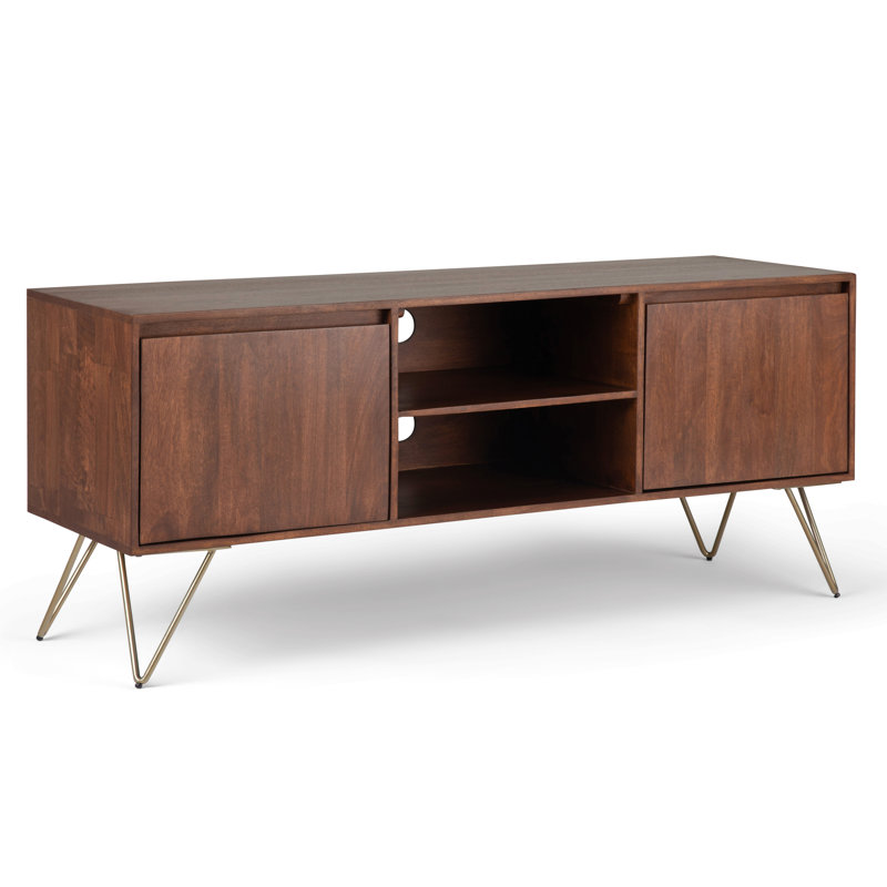 Meuble télé - Teinte brun terre d'ombre, H 25 po x L 60 po x l 18 po, Teinture brune ombrée