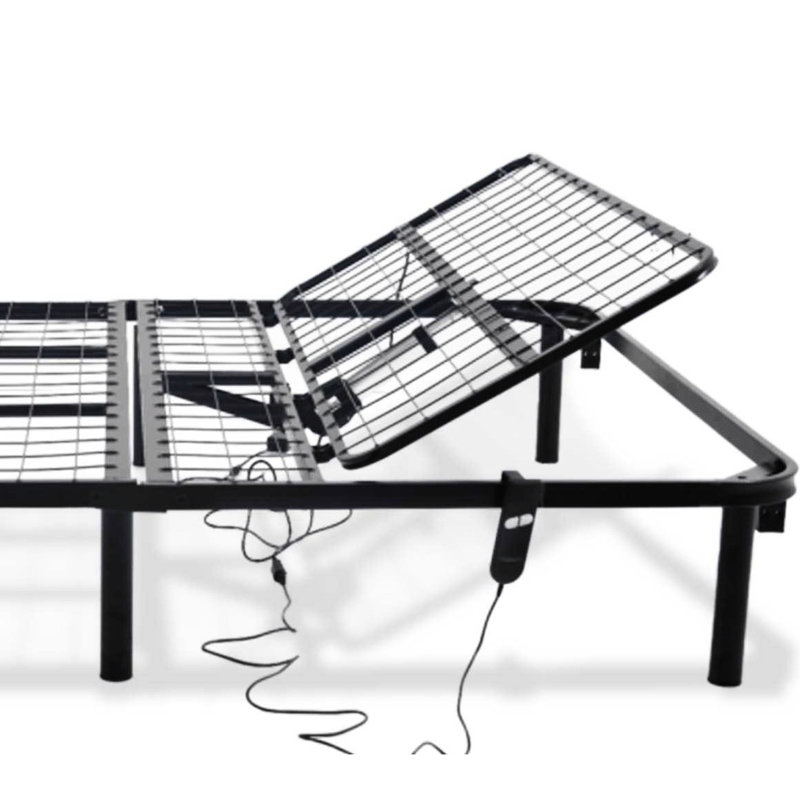 Adjustable Queen Bed With Head Up Option, Strong And Dependable, 42.52 In Package Width, Black Steel Only Size Base, 850lbs Weight Bearing, Easy Setup,