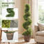 Faux Boxwood Tree Plant in Cement Freestanding  Planter-589618592