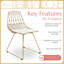 Chaise éclectique moderne en métal Adore Decor Vivi Boho pour cuisine ou salle à manger-324731470