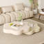 Table basse rotative en forme de fleur Masek, couleur moderne et blanc crème, table basse extensible-1650259492