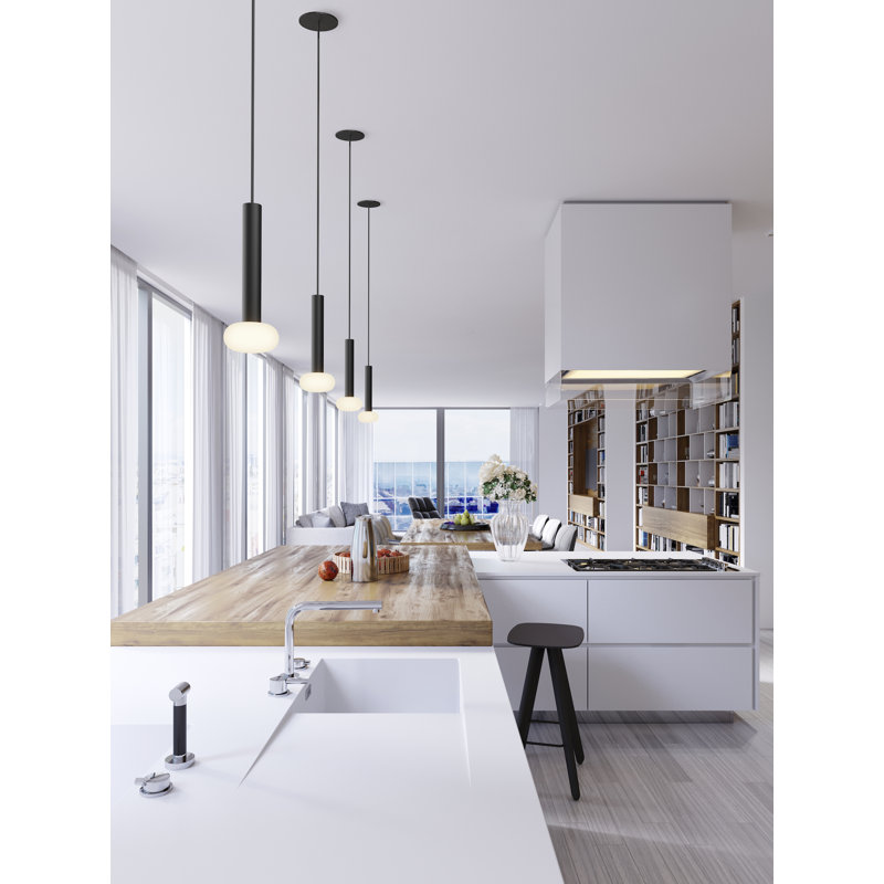 5 - Light LED Pendant, Matte Black