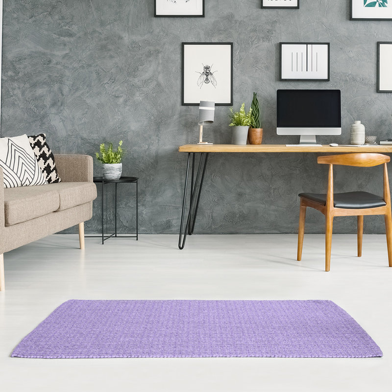 Tapis de zone mauve napperon monochrome, Rectangle 5 pi x 7 pi