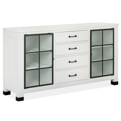 Blount Spring 64" Wide 4 Drawer Pine Solid Wood Buffet Table by Laurel Foundry Modern Farmhouse