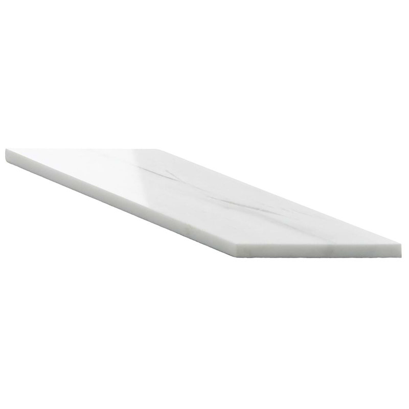Bianco Dolomite 3x12 Chevron Polished Marble Tile