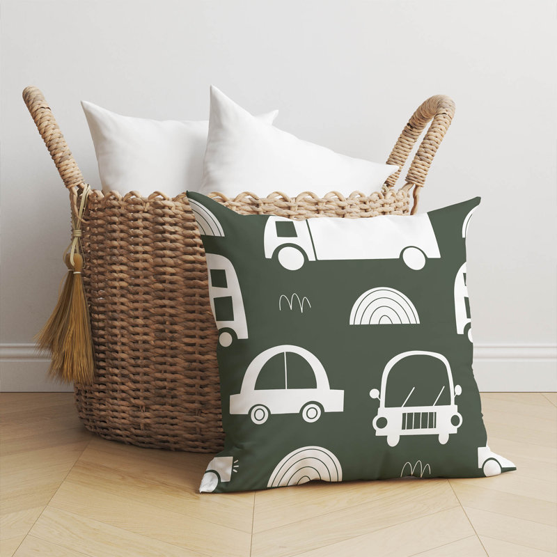 Traffic Slate Blue Throw Pillow, Chimichurri/Green, 18"H x 18"W