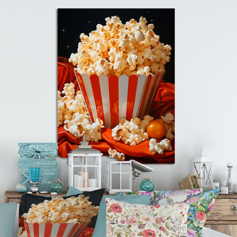 Carnival Kernels Bright Pop Corn Fiesta III - Popcorn Metal Wall Art, 20" H x 12" W x 1" D