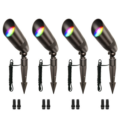 4PK RGB Oil-rubbed Bronze LED Low Voltage Hardwired Spot Light
