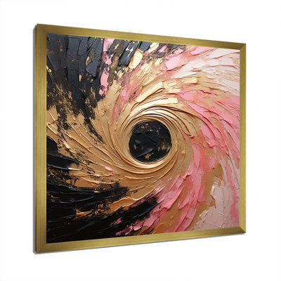 Minimalism Vortex Pink Poteries - Abstract Spirals Canvas Wall Art