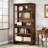 6-Tier Vintage Mid-Century Bookcase With X-Shaped Design, Durable And Stylish Storage For Home And Office