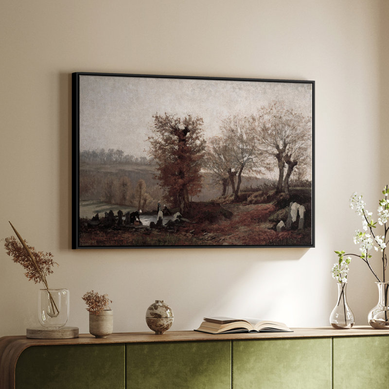 "Vintage Landscape-CCVVII" sur toile, Noir, H 17 po x l 25 po