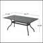 TABLE RECTANGLE CAYman avec treillis tissé en panier, aluminium coulé robuste et trou pour parasol pour les repas en plein air