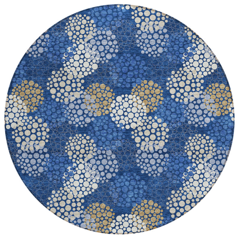 Tapis intérieur lavable à pois 8 po