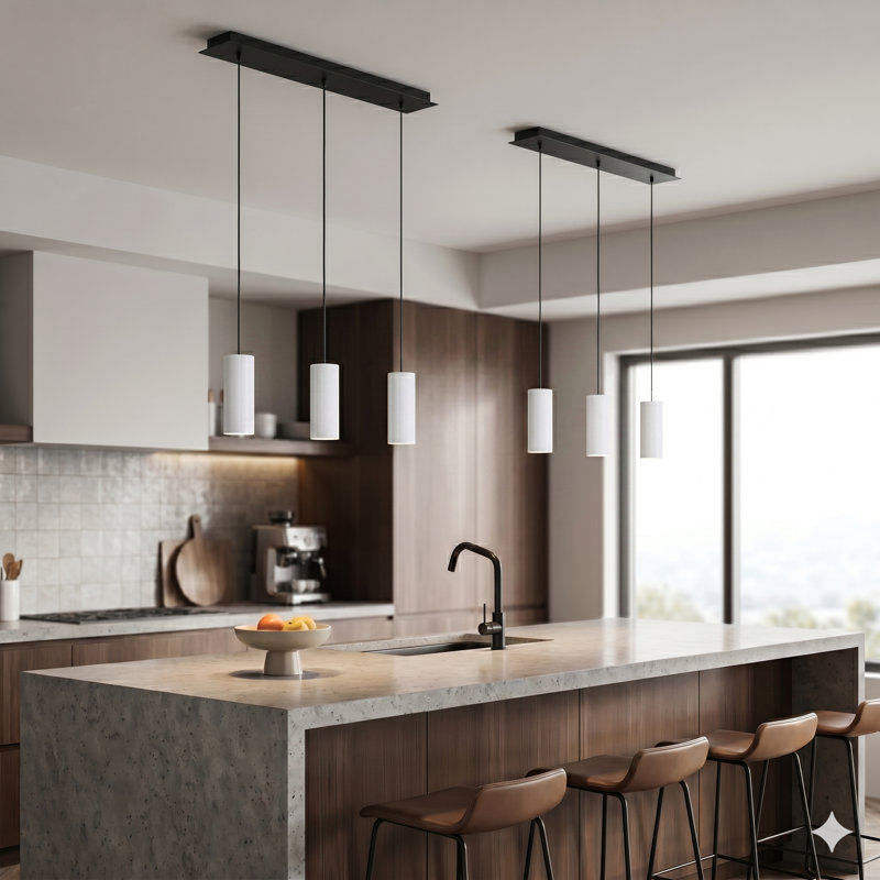Bludovice 3 - Light Kitchen Island Pendant, White