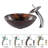 Glass Circular Vessel Bathroom Sink with Faucet-9112516