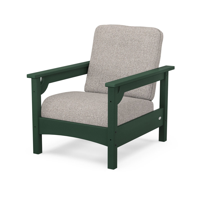 Fauteuil club, Tweed usé, Vert