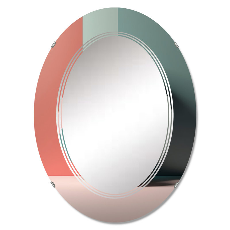 Anicetus - Miroir mural moderne ovale, 36 po x 24 po