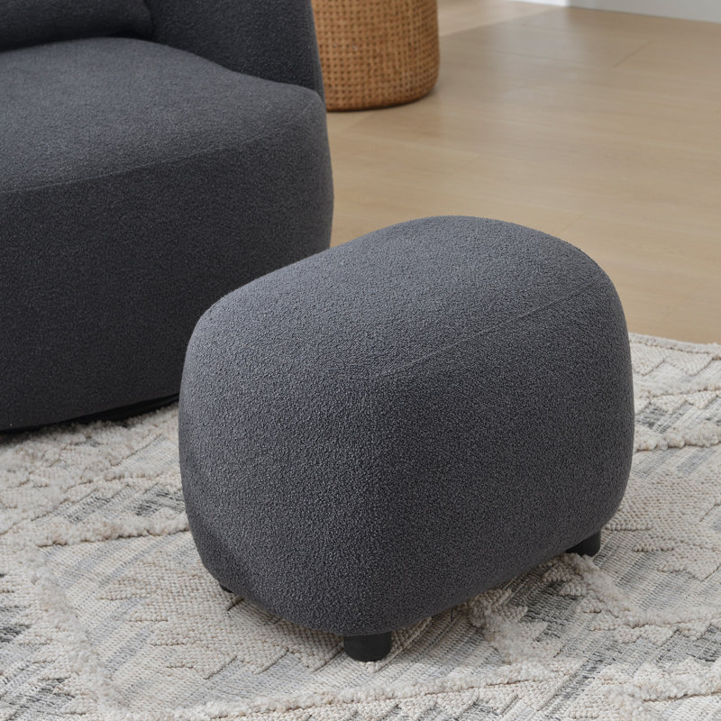 Ensemble de 2 repose-pieds 23 po, Bouclé gris foncé