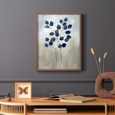 Indigo Foliage II Framed Print - Solid Wood