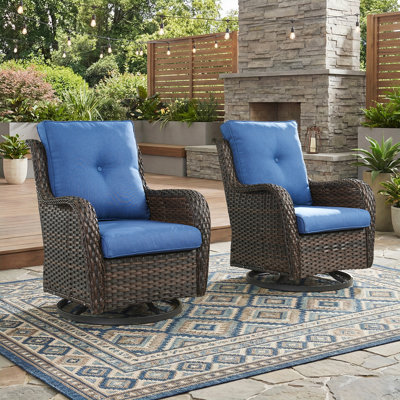 Carolina Outdoor Wicker Swivel Glide Chair with Cushions