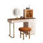 Meuble-lavabo de haute qualité avec tabouret, très facile à assembler, plateau en verre, avec prise de courant-2109057133-2109057123