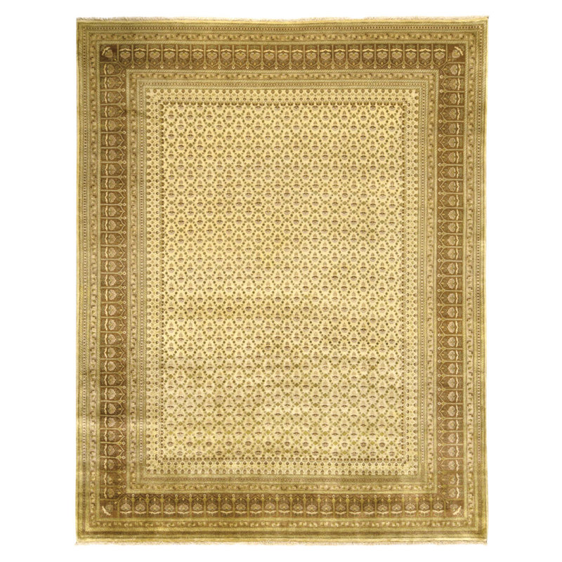 Tapis rectangulaire en laine noué à la main