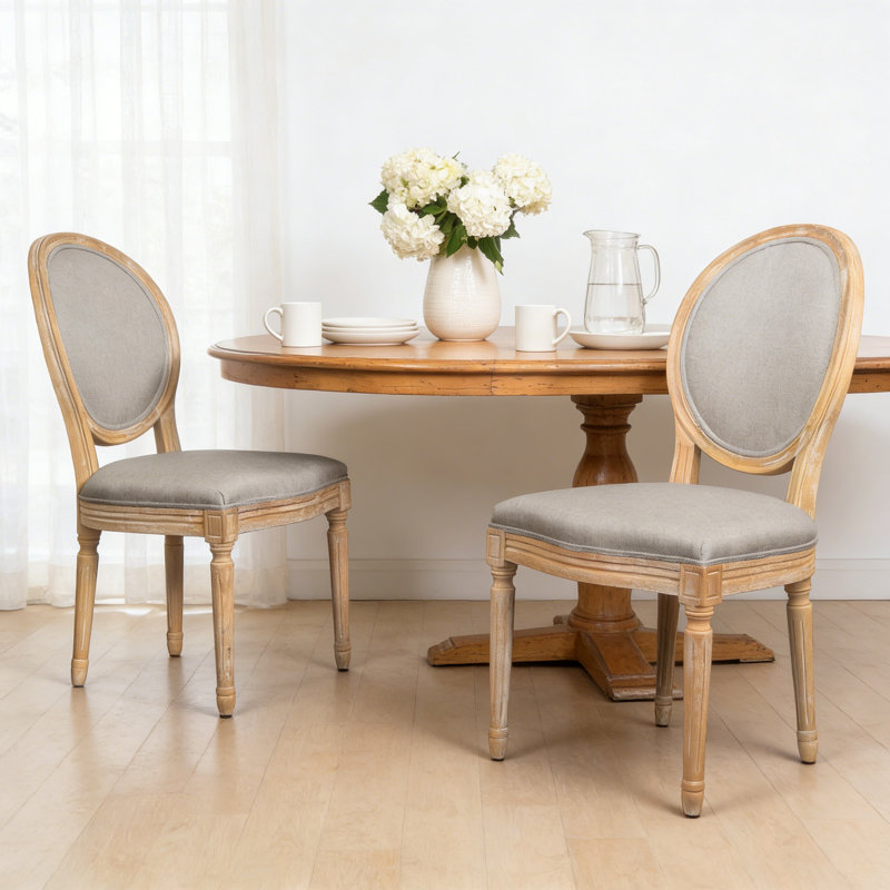 Chaise d'appoint en velours French Country, Naturel, Beige