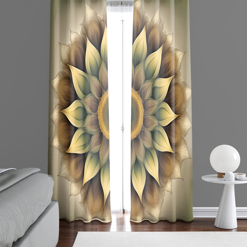 Paire de rideaux semi-transparents en polyester Emony, L 40 po x L 52 po