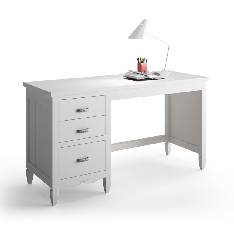 Quackenbush Writing Desk, White, Left