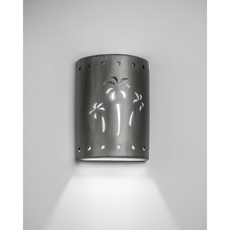 Hockinson Ceramic Outdoor Wall Light, LED Bulb Included, 13" H x 9.5" W x 5" D, Rubbed Pewter