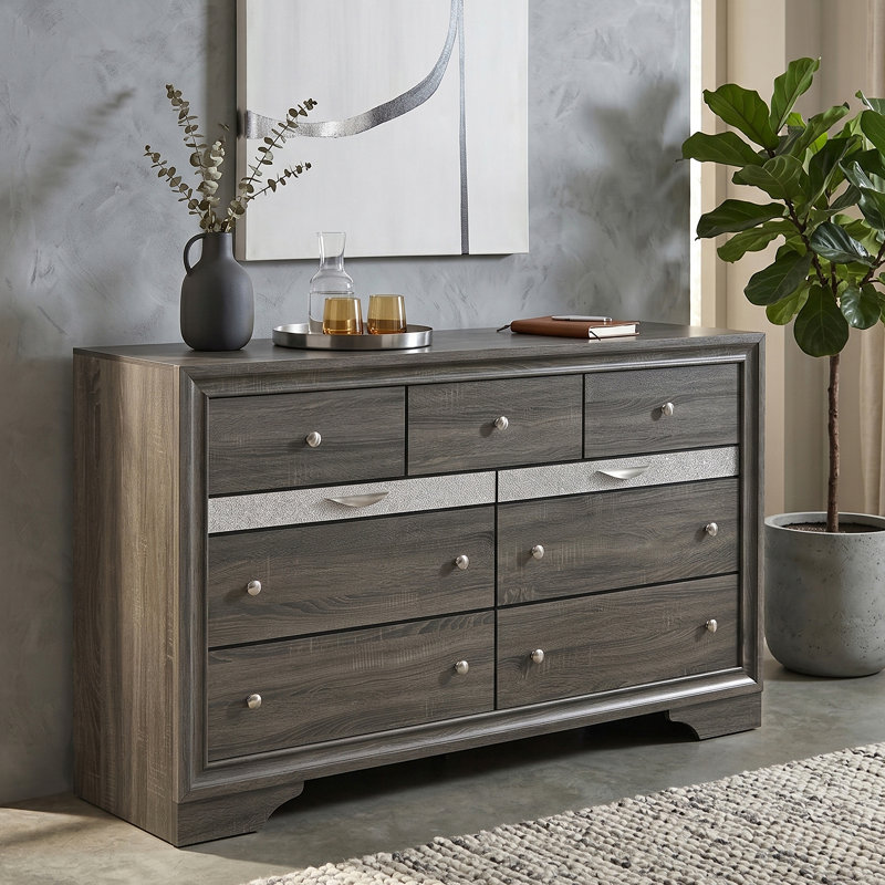Commode 9 tiroirs Smartt, Gris