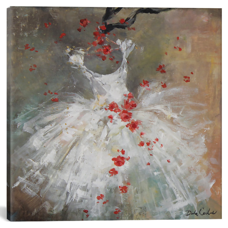 «Rouge I» par Debi Coules - Estampe numérique sur toile tendue avec châssis, H 16 po x l 16 po x P 1 po, Blanc