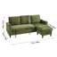 Upholstered L-Shaped 3-Seater Sectional Sofa with Footstool-683723509