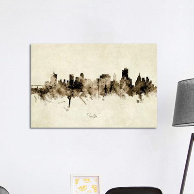 " Tulsa Oklahoma Skyline " by Michael Tompsett Painting Print