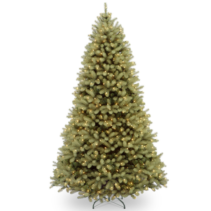 Downswept Douglas 10" Green Fir Artificial Christmas Tree with 1000 LED Multi Lights and Stand, 7.5' H x 59" W, Not Pre-Lit