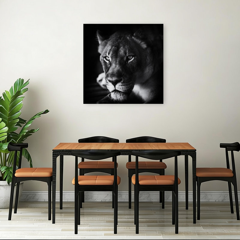 Intense Lioness Portrait Contemporary Wall Art Print 1 Piece Wrapped Canvas Wall Art, 91.44cm H x 91.44cm W