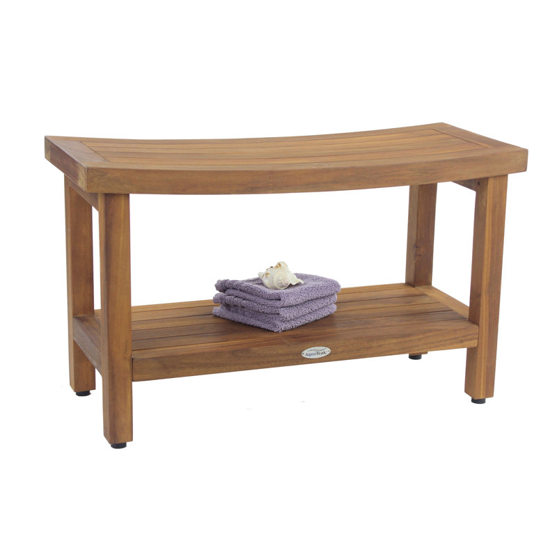 Sumba Teak Shower Bench, 18" H x 30" W x 12" D