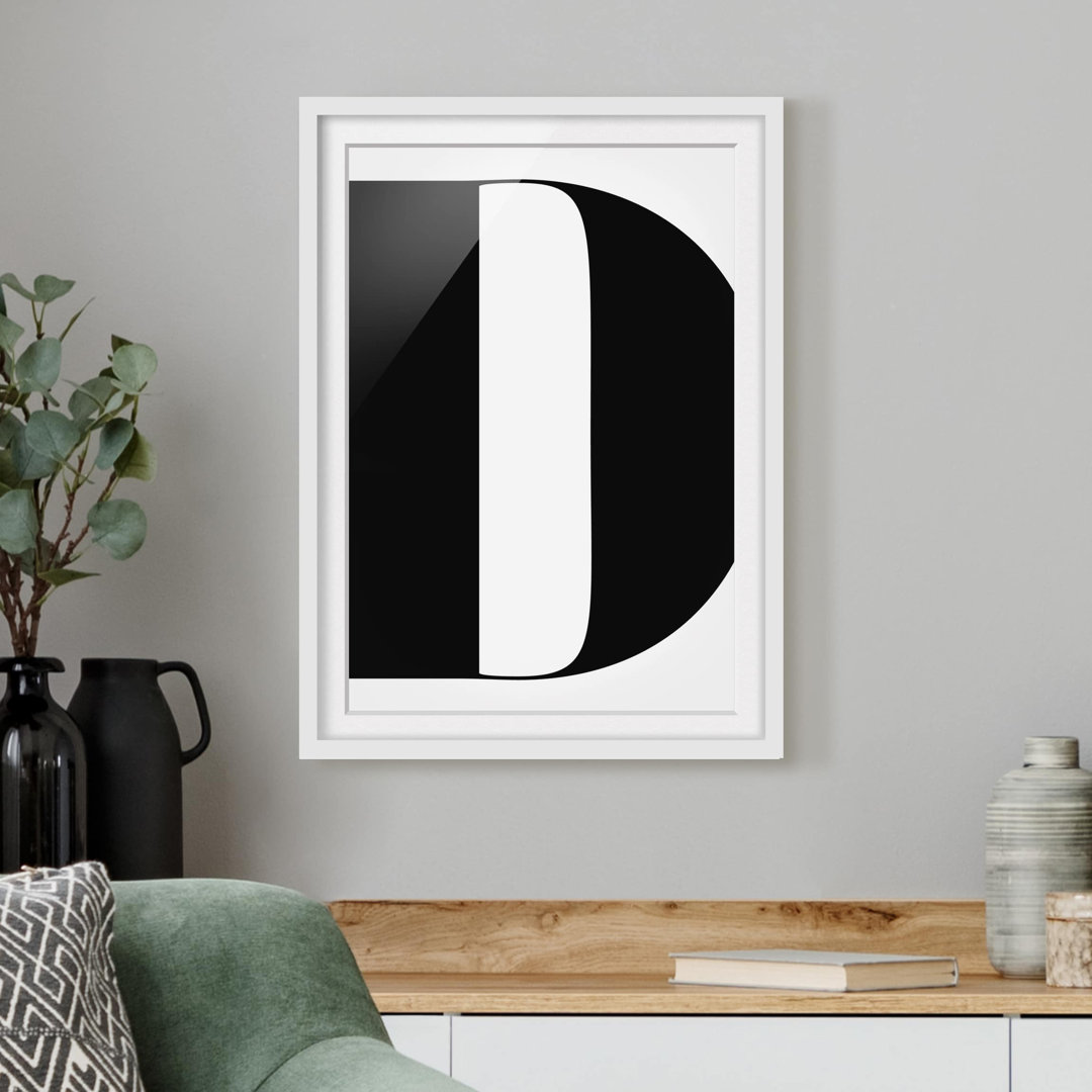 Gerahmtes Poster Antiqua Letter D